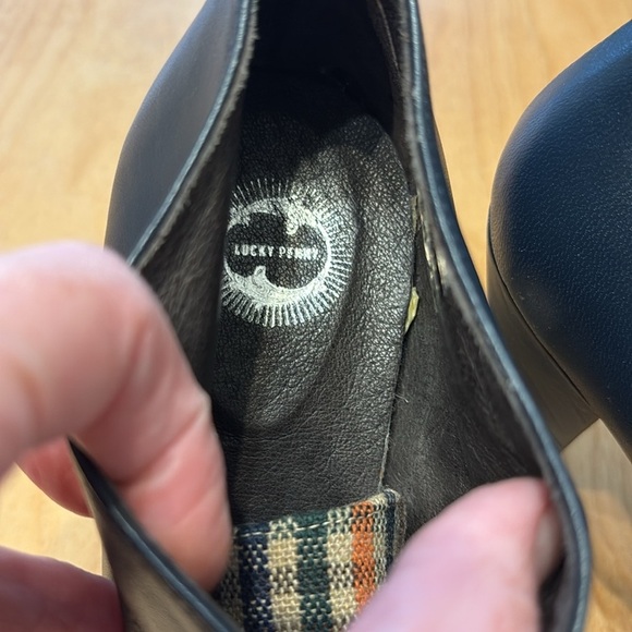 Anthropologie Lucky Penny Blue Plaid Lace-Up Women's Oxford Shoes. Size 9 - Picture 4 of 8